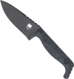 Cobratec Kingpin 4" Fixed Blade Knife - Black D2 Steel