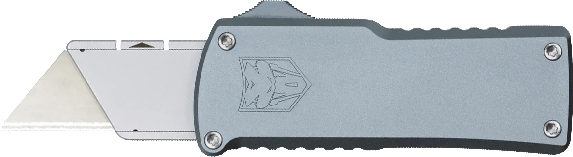 Cobratec Gray OTF Utility Knife - 2" Carbon Steel Blade