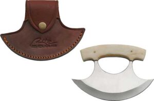 SZCO Rite Edge 6" Stainless Steel Ulu Knife with Bone Handle