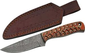SZCO Rite Edge 4" Damascus Hunting Knife with Sheath