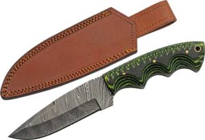 SZCO Rite Edge 5" Damascus Fixed Blade Knife with Sheath