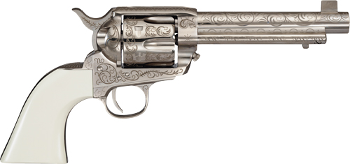 Cimarron Bat Masterson .45LC Engraved Nickel Revolver
