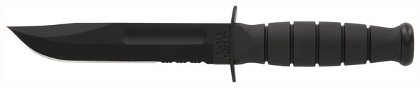 Ka-Bar Short Serrated Knife with 5.25" Carbon Steel Blade