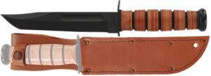 KA-BAR 7" Fixed Blade Knife with Leather Handle