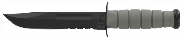 Ka-Bar 7" Serrated Fighting Knife with Green Handle