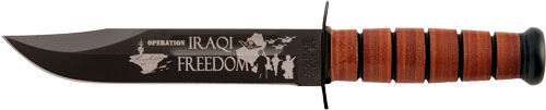 KA-BAR USMC Operation Iraqi Freedom 7" Knife with Leather Sheath
