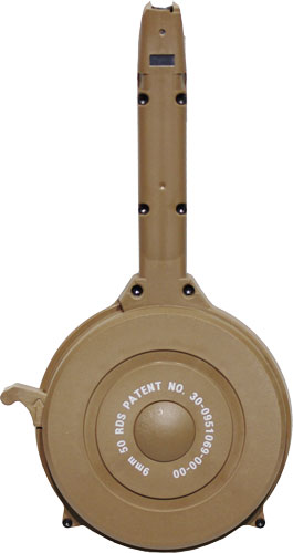 Iver Johnson 9mm 50-Round Drum Magazine for Glock - Tan