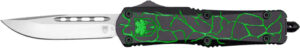 Cobratec Medium FS-3 OTF Knife - Black Green D2 Blade