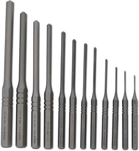 Grace USA 12-Piece Roll Pin Punch Set with Pouch