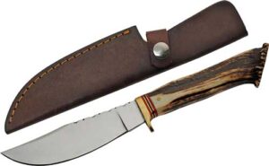 SZCO Steel Stag 5" Stag Hunter Knife with Antler Handle