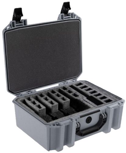 PELICAN VAULT V300 LARGE- - 5 PISTOL CSE PRE CUT FOAM GRY