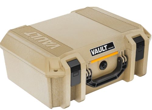 PELICAN VAULT V300 LARGE- - 5 PISTOL CSE PRE CUT FOAM TAN