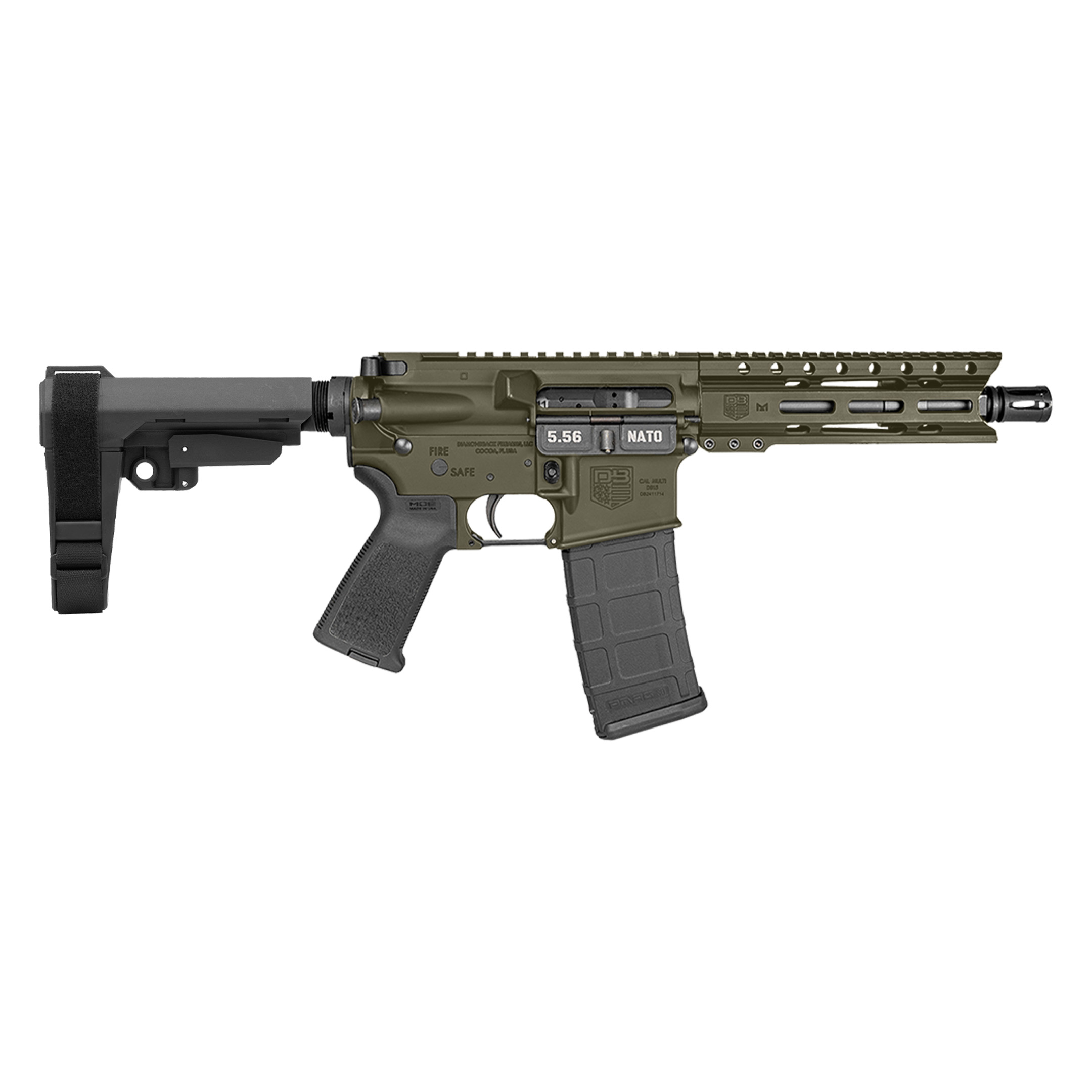 Diamondback Firearms DB-15 Pistol 5.56mm 7" ODG