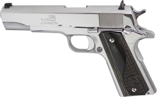Iver Johnson 1911A1 .38 Super Chrome Pistol - 9rd
