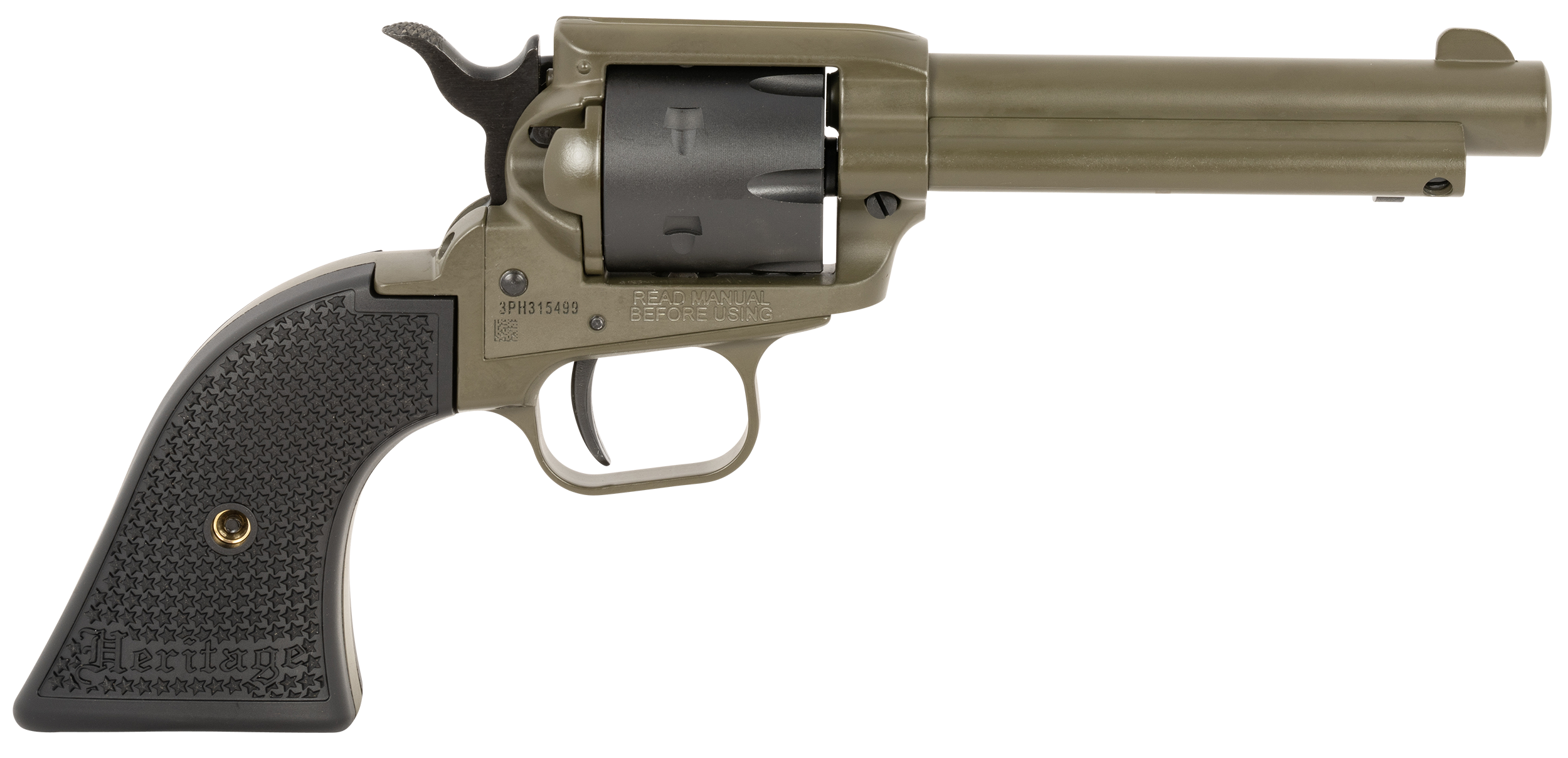 Heritage Rough Rider .22 LR 6-Shot Revolver, OD Green