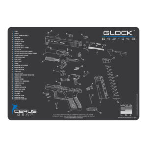 GLOCK 42-43 SCHEMATIC PROMAT - CHARCOAL GRAY/CERUS BLUE