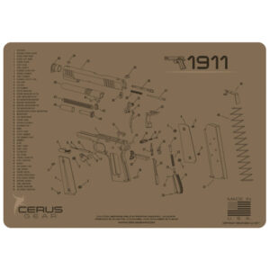 1911 SCHEMATIC HANDGUN PROMAT - COYOTE TAN