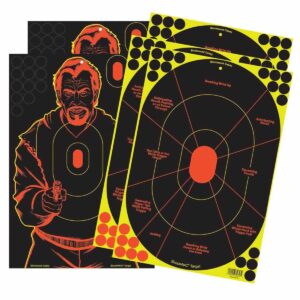 Birchwood Casey SHOOT-N-C 12" x 18" 3-Handgun Trainer & 2-Bad Guy Silhouette Target 5/ct