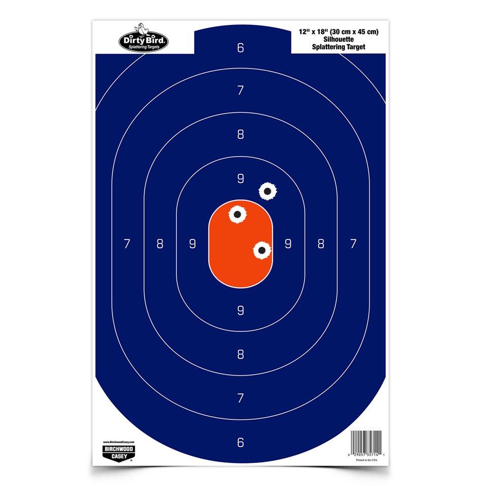 Birchwood Casey Dirty Bird Silhouette Target 12"x18" Blue/Orange 8/ct