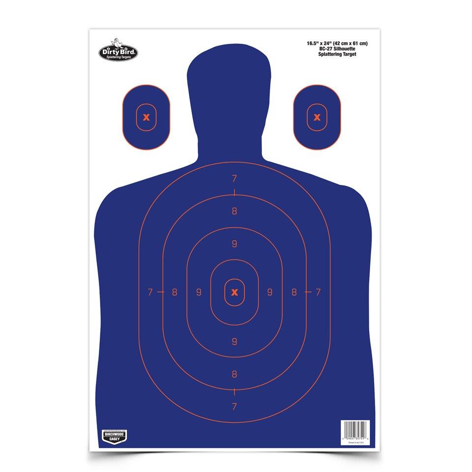 Birchwood Casey Dirty Bird BC-27 Silhouette Target 16.5"x24" Blue/Orange 3/ct