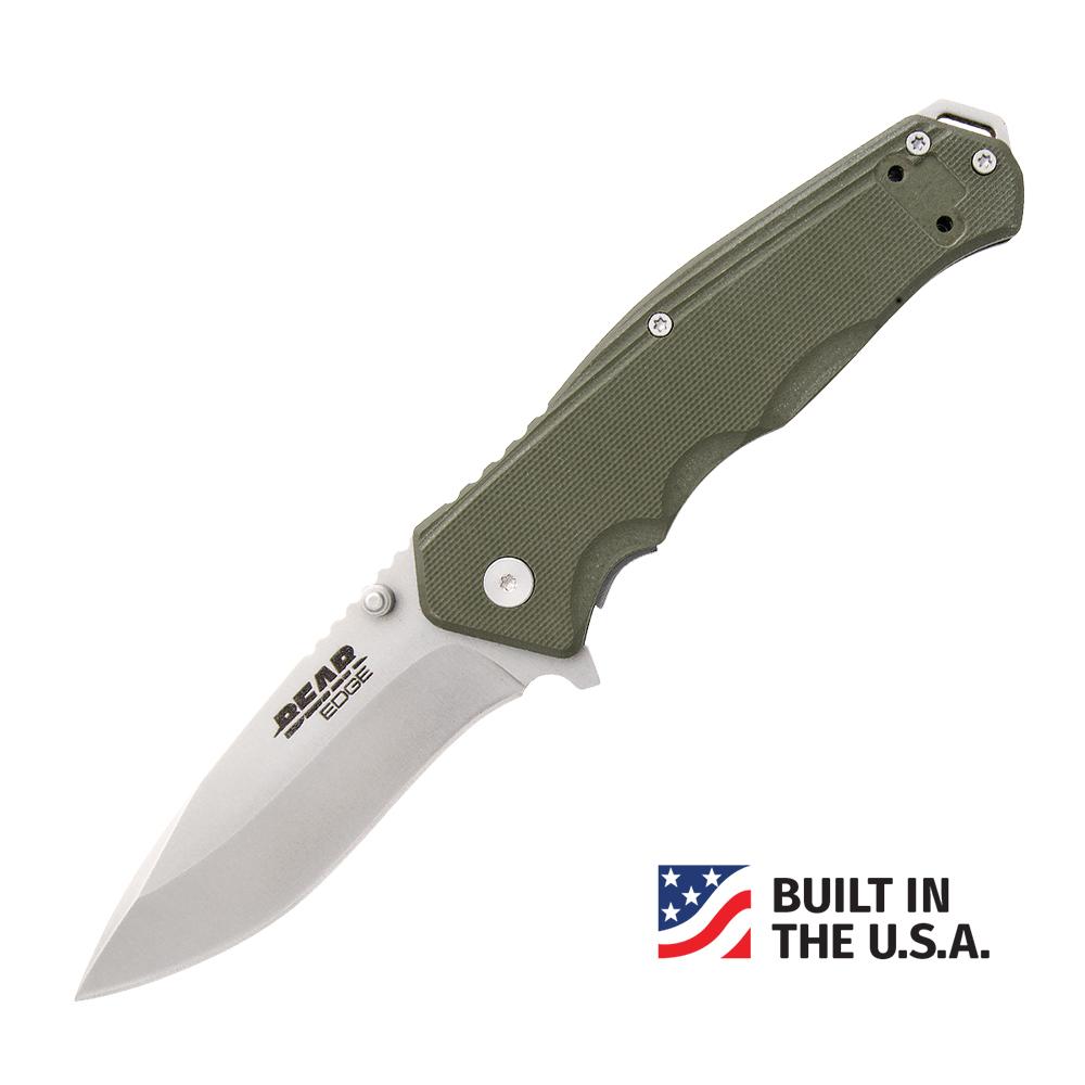 Bear & Son G10 Sideliner Folding Knife OD Green