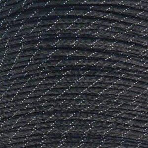 Mero 550 Paracord - 100' 550 lb Black 3 Reflctive Trac