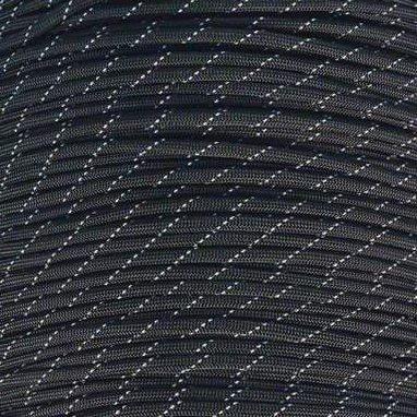Mero 550 Paracord - 100' 550 lb Black 3 Reflctive Trac