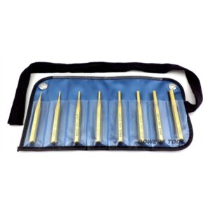 Grace USA 8-Piece Brass Roll Pin Punch Set for Gunsmiths