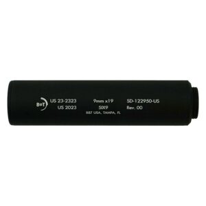 B&T Six9 9mm Luger Wipe Suppressor - Black