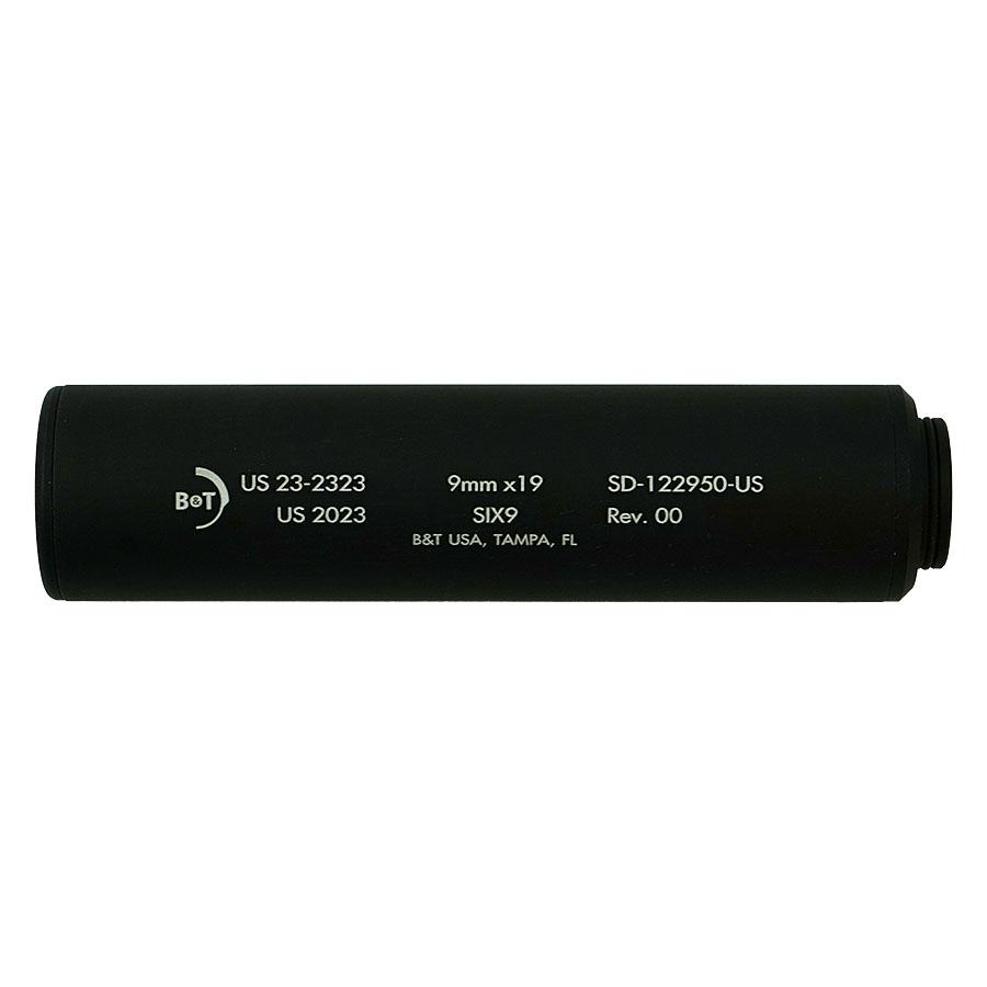 B&T Six9 9mm Luger Wipe Suppressor - Black