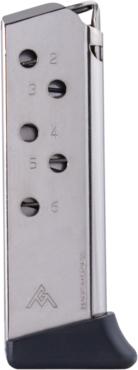 Mec-Gar Walther PPK .380 ACP 6-Round Nickel Magazine