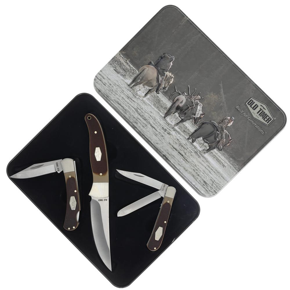 Old Timer Knife Combo Tin - Fixed & Folding Knives