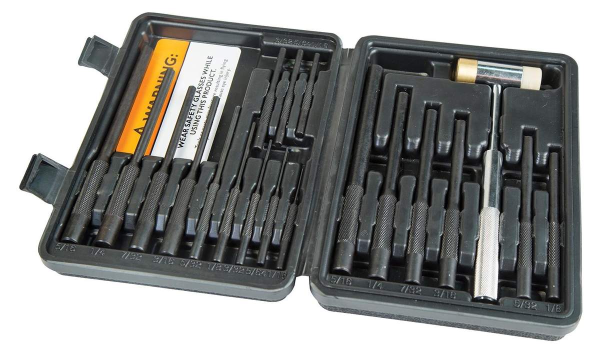 Wheeler Master Roll Pin Punch Set - 19 Pieces