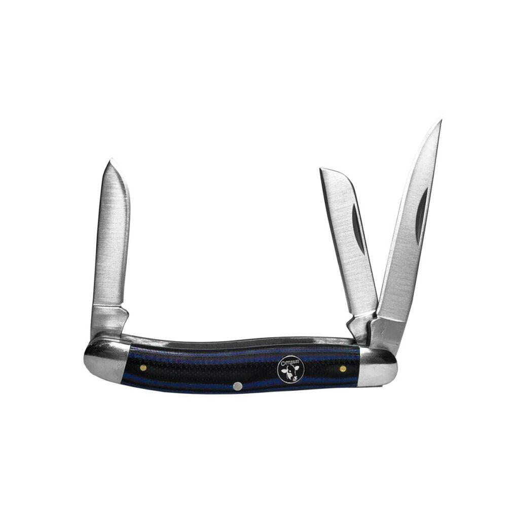 ABKT Cattleman Stockman 3-Blade Pocket Knife - Blue