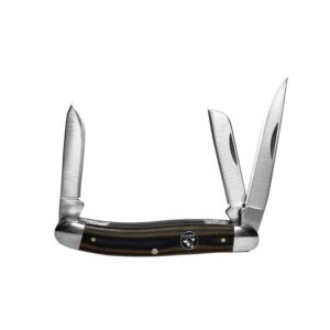 ABKT Cattleman Stockman Cowhand Series Knife 3 Blades Brown