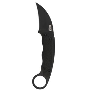 SOG Gambit Blackout Fixed Blade Knife 2.6" Sheepsfoot