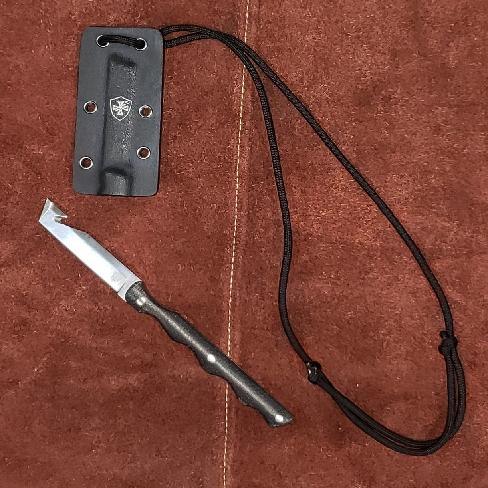 Templar Neck Knife Black Powder D2 Tanto Blade