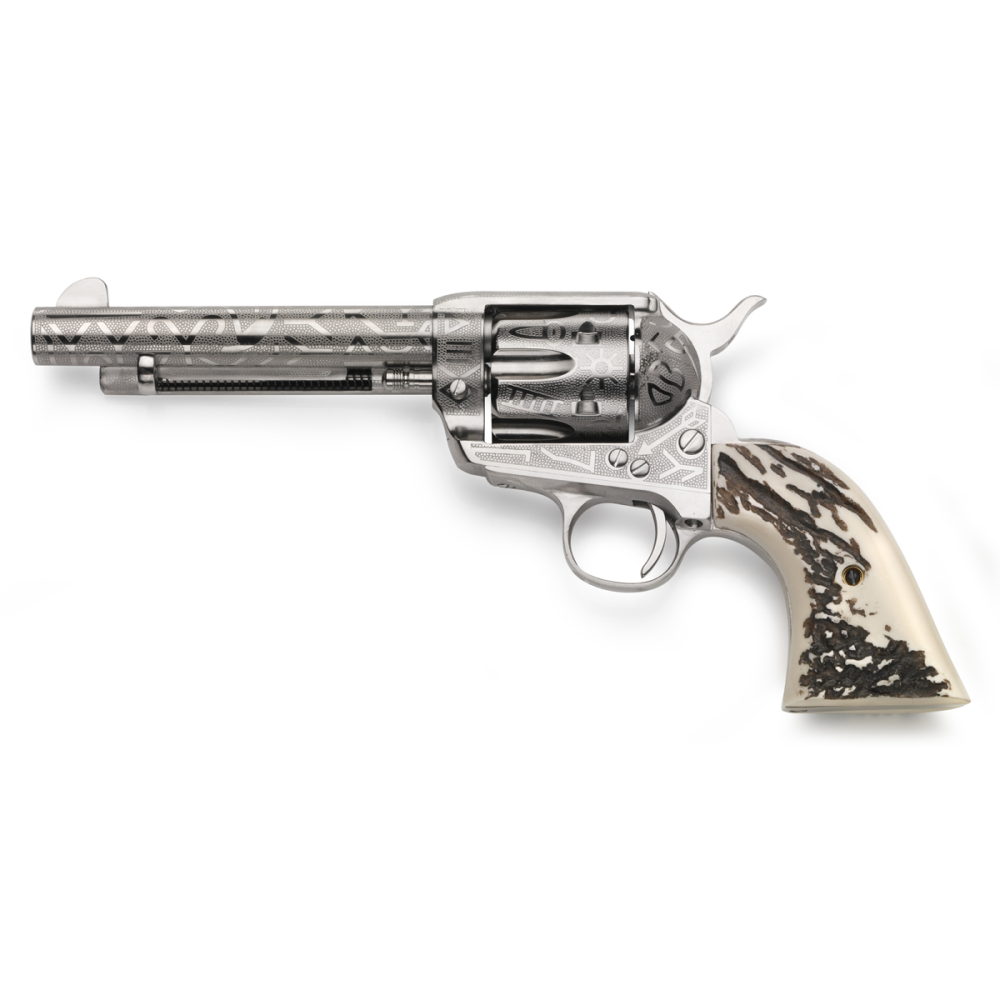Taylor's 1873 Cattlebrand Engraved Stag .45 Colt Revolver