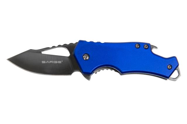 Sarge Knives Blue Fuse Pocket Knife with Bottle Opener