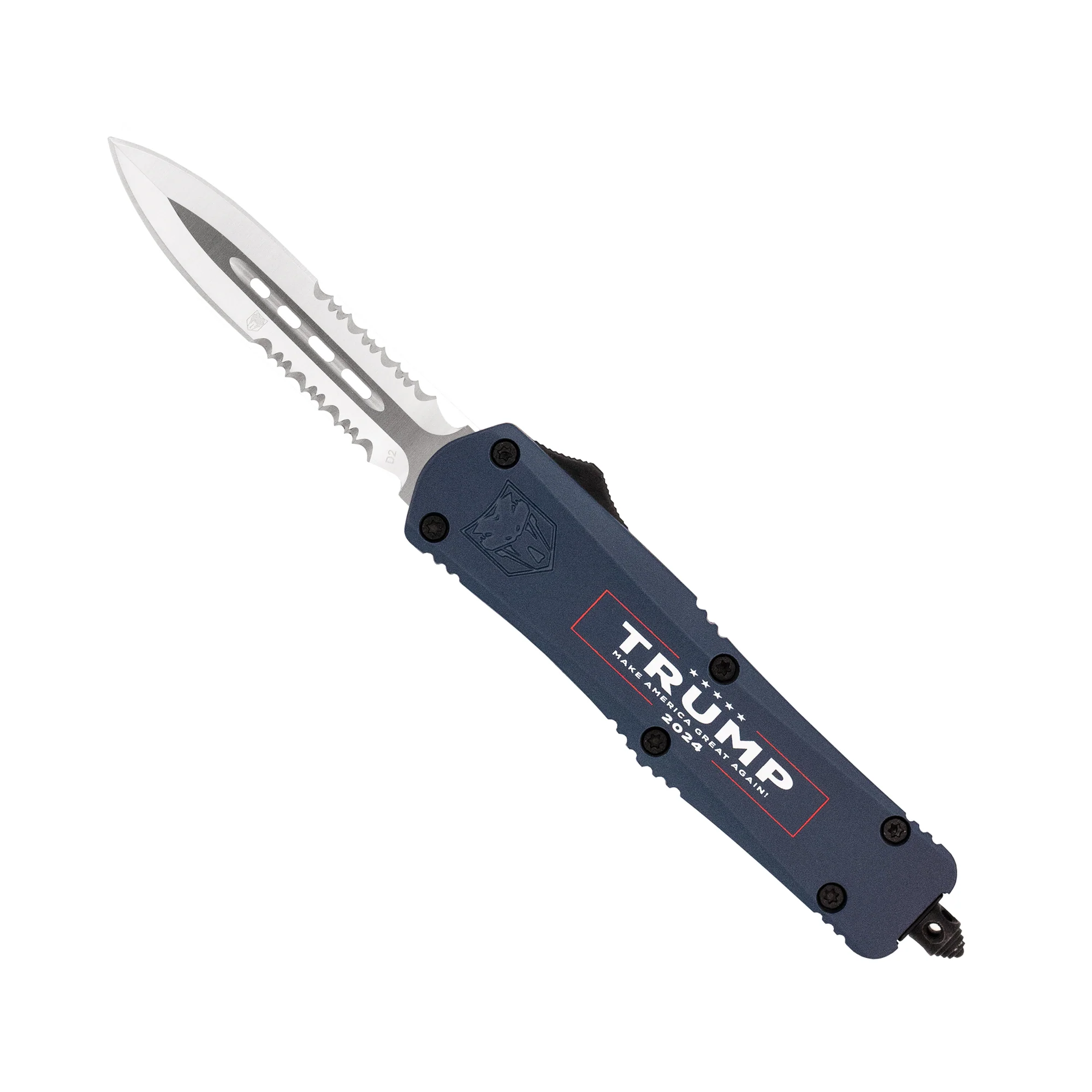 Cobratec Trump 2024 Blue Dagger Knife - Dual Serrated
