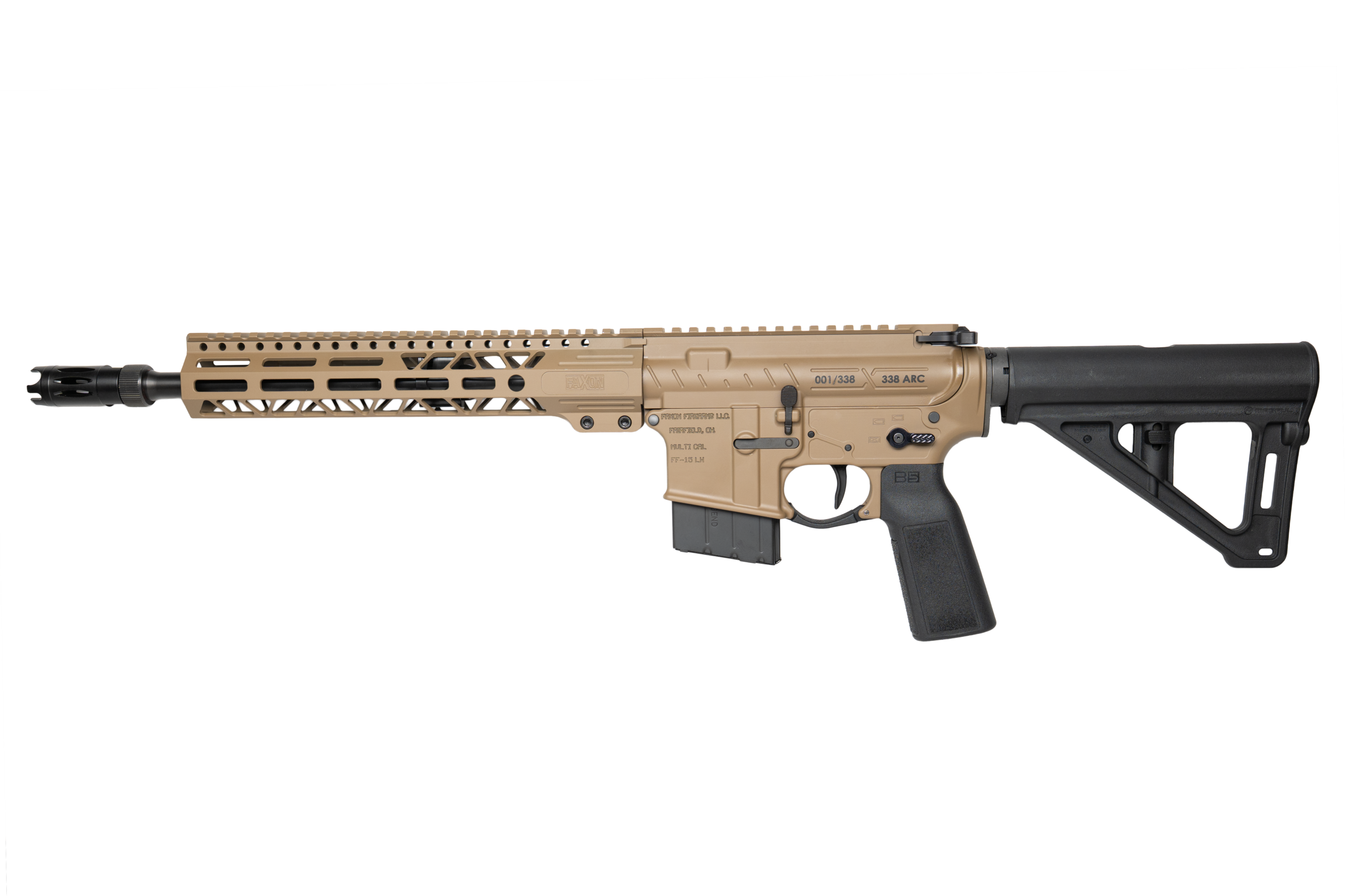 Faxon Firearms 338ARC Pistol 12.5" FDE with Brace