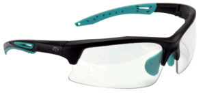 Walker's GWPTLSGLCLR Sport Glasses  Adult Clear Lens Polycarbonate Black with Teal Accents Frame