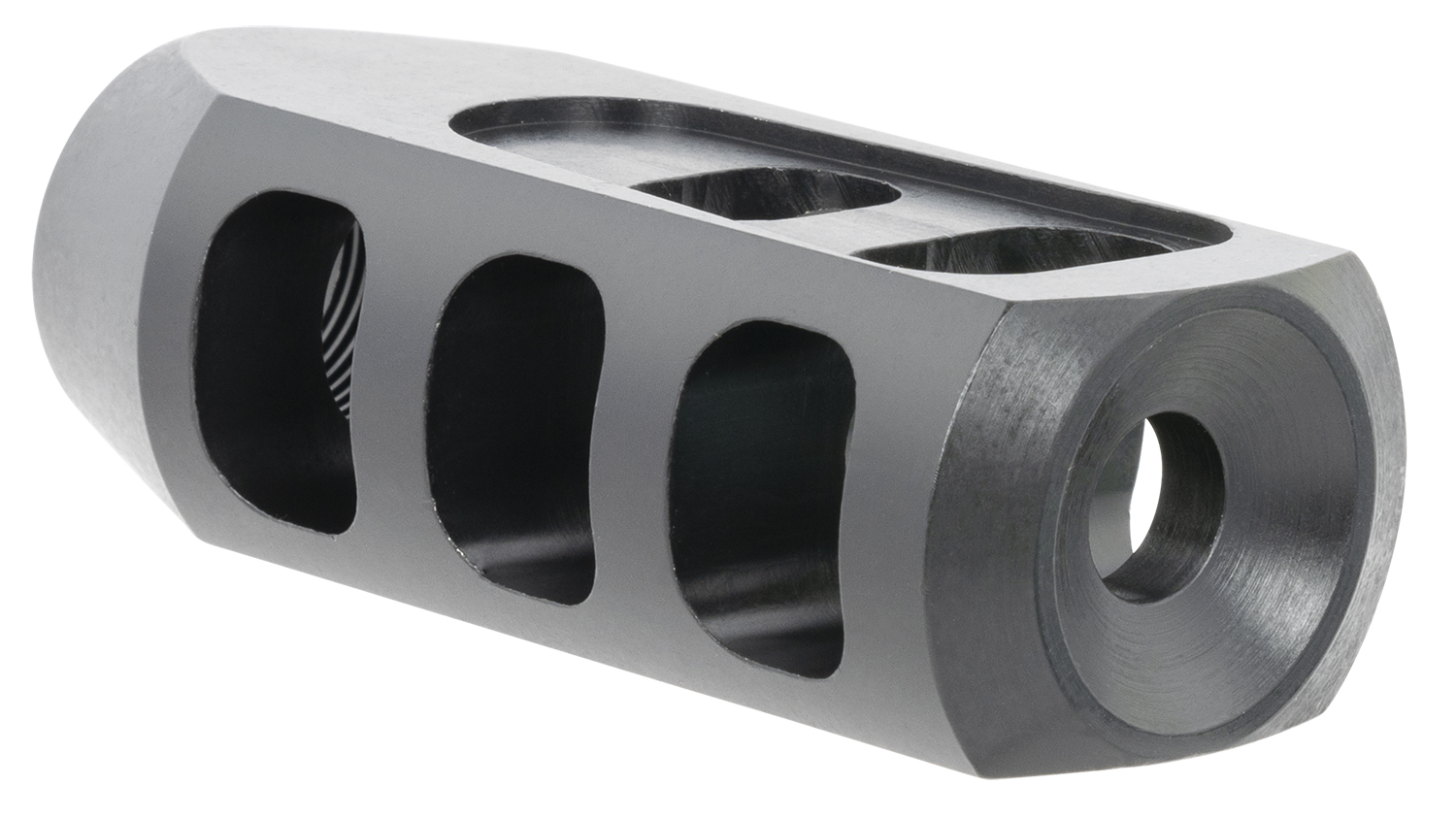 TacFire Tanker Muzzle Brake Black Oxide Steel with 5/8"-24 tpi Threads 2.76" OAL 1.37" Diameter for 308 Win