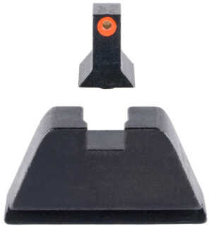 Trijicon GL201C601138 Suppressor/Optic Height Sights  Green/Tritium Orange Outline Front Sight-Black/Blank Rear Sight Glock 17/17L/19/22 Standard Frame