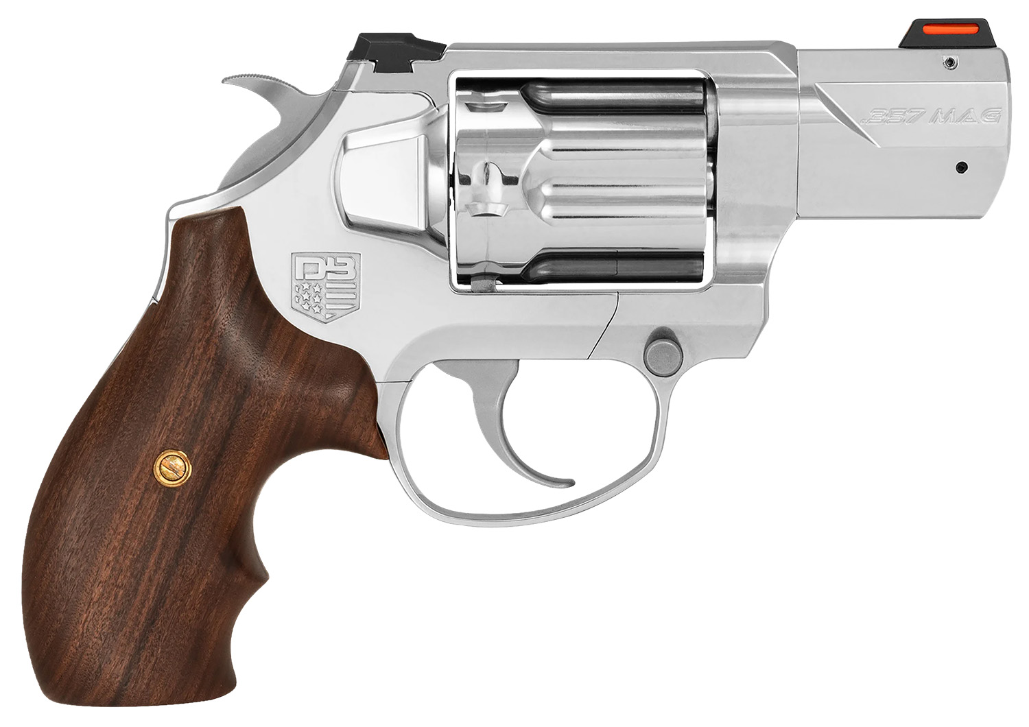Diamondback DB075AS701 SDR  Sports South Exclusive Small 357 Mag/38 Special +P 6 Shot 2" Polished Stainless Steel Barrel & Frame, Stainless Steel Cylinder, Hogue Wood Grip, Exposed Hammer