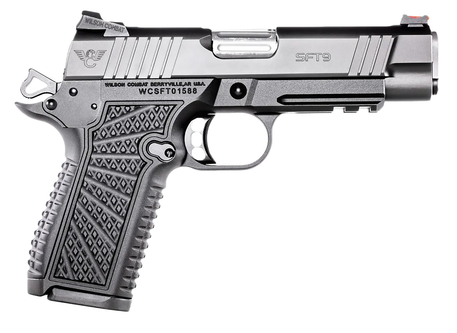 Wilson Combat SFT9CMR42 SFT9 Compact 9mm 15+1 4.25" Lightrail Black Armor-Tuff Stainless Steel