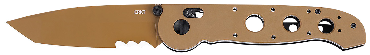 CRKT M16-14XD M16 14XD 3.97" Folding Tanto Part Serrated FDE TiNi 1.4116 SS Blade, FDE G10 Handle
