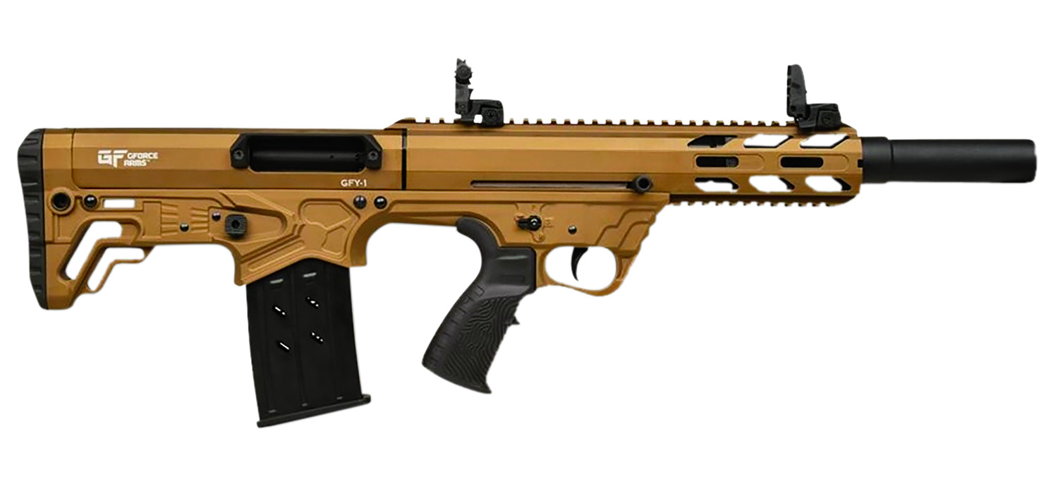 Gforce Arms GFY1BRNZ GFY-1 USA 12 Gauge Semi-Auto 3" 5+1 18.50" Black Threaded Barrel, Bronze Cerakote Aluminum Receiver w/Picatinny Rail, Bronze Bullpup Polymer Stock, Polymer Grip