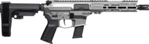 CMMG 45A890FTNG Banshee FE MkG 45 ACP 13+1 8" Black Nitride Threaded Barrel, M-LOK Handguard, Titanium Cerakote Aluminum Receiver w/Picatinny Rail, Black Polymer CMMG RipBrace, CMMG Zeroed Grip