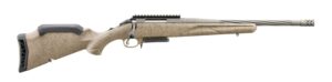 Ruger 46997 American II Ranch 243 Win 3+1 16.10" Cobalt Cerakote Spiral Threaded Barrel & Alloy Steel Receiver w/Picatinny Rail, Flat Dark Earth Splatter Fixed Synthetic Stock